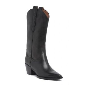 JEFFREY CAMPBELL Floured Western Boot Black Leather